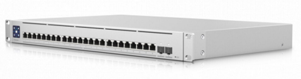 Ubiquiti Switch Enterprise XG 24 Layer 3 switch with (24) 10GbE RJ45 ports and (2) 25G SFP28 ports.