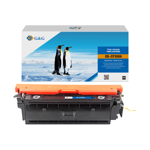 Cartridge G&G 508A для HP CLJ M552/M553/M577, с чипом (6 000стр.), черный (CF360A)