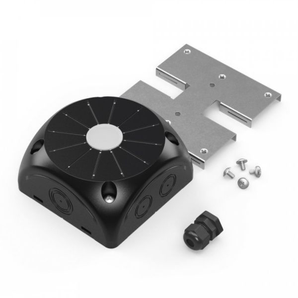 Коробка распределительная 60-0500-9005-П-КВ для видеокамер двухкомпонентная безгалогенная (HF) чёрная 100х100х50 с пластиной и каб. вводом