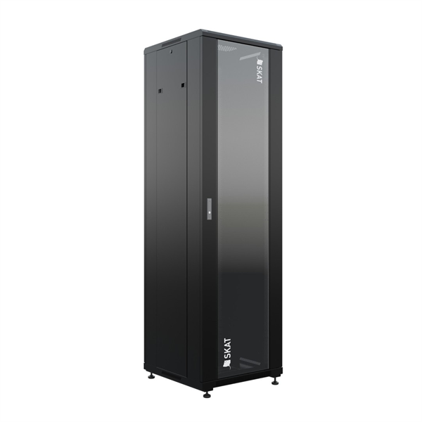 (4400) Бастион SKAT TB-22R660GF-B Телекоммуникационный шкаф 22U/600x600мм/Пд-стекло/Зд-металл/RAL9005/47,5кг/1.5 л.г