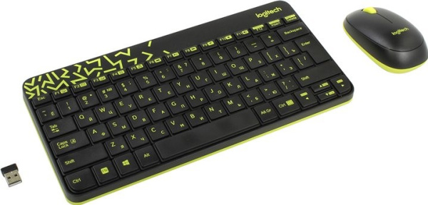 Logitech Wireless Desktop MK240 (Keybord&mouse), USB, Black, Rus/Eng, [920-008213]