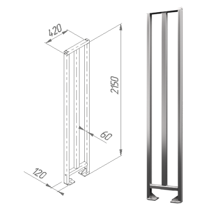 Ограждение полноростовое 420 мм Нержавеющая сталь