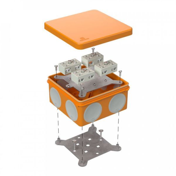 Коробка огнестойкая разветвительная для о/п двухкомпонентная 60-0300-FR6.0-4-8-Р Е15-Е60 RAL2003 100х100х50 (14 шт/кор)