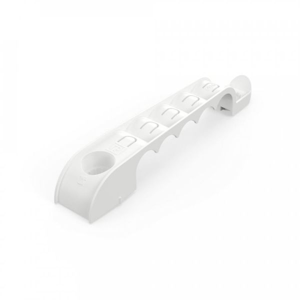 Держатель труб для прямого монтажа односторонний на 5 мест в гофроящике белый d16 (250шт/кор)