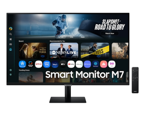 Samsung 32" Smart monitor M7 S32FM702UI (VA 16:9 3840x2160x60Hz 4ms 300cd 3000:1 178/178 1млрд HDMI USB-C(65W) 2*USB 2.0 Spk10W Tizen HDR10+ sRGB 99% Tilt WiFi5 BT5.2 VESA Black ПультДУ)
