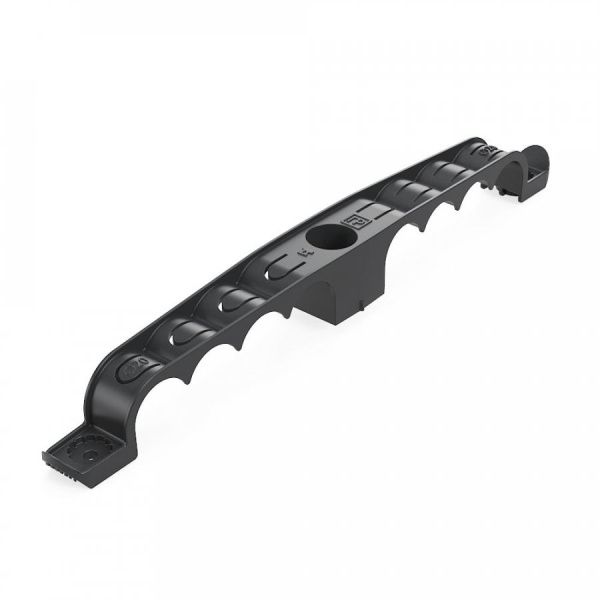 Держатель труб для прямого монтажа двусторонний на 8 мест в гофроящике чёрный d20 (100шт/кор)