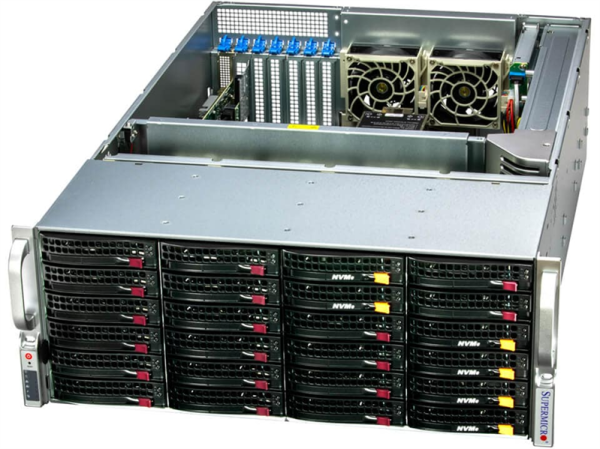 Supermicro SuperStorage 4U Server 641E-E1CR24H no CPU(2) 5th/4th Gen(MCC carrier)/TDP 270W/no DIMM(16)/24x3.5 SATA/SAS(S3908L)/2x10GbE/2x1200W/SFT-DCMS-Single Supermicro SuperStorage 4U Server 641E-E1CR24H no CPU(2) 5th/4th Gen(MCC carrier)/TDP 270W/no DIMM(16)/24x3.5 SATA/SAS(S3908L)/2x10GbE/2x1200W/SFT-DCMS-Single