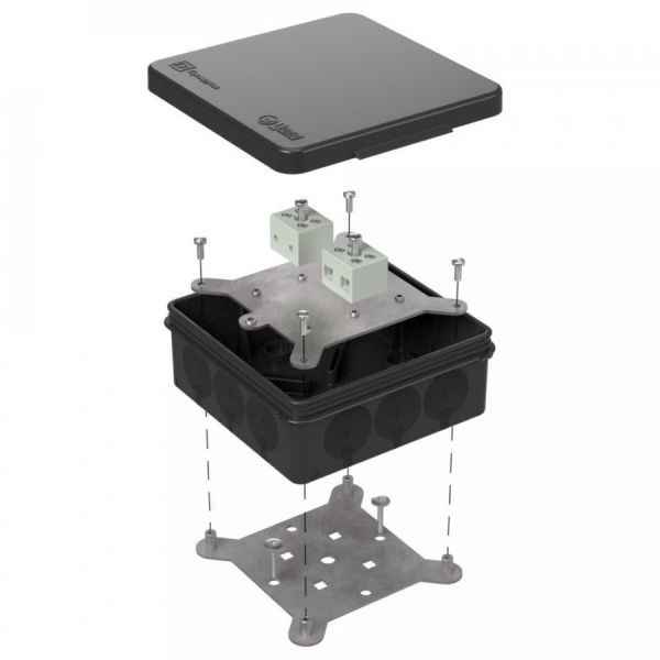 Коробка огнестойкая для о/п двухкомпонентная 60-0303-FR6.0-4 Е15-Е120 RAL9005 100х100х40 (16 шт/кор)