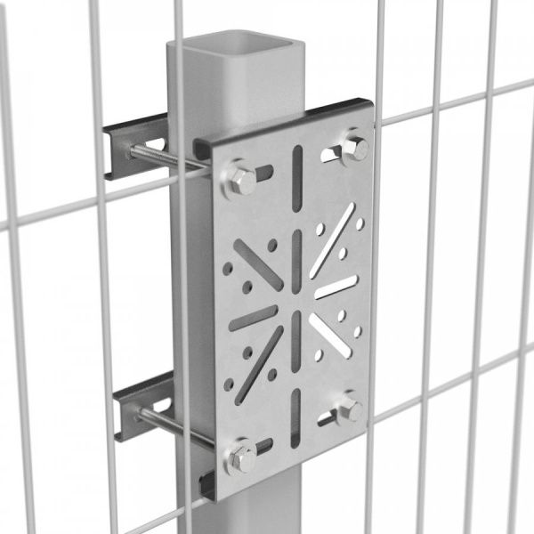 Комплект крепление монтажной пластины к опорам ограждений Комплект крепление монтажной пластины к опорам ограждений