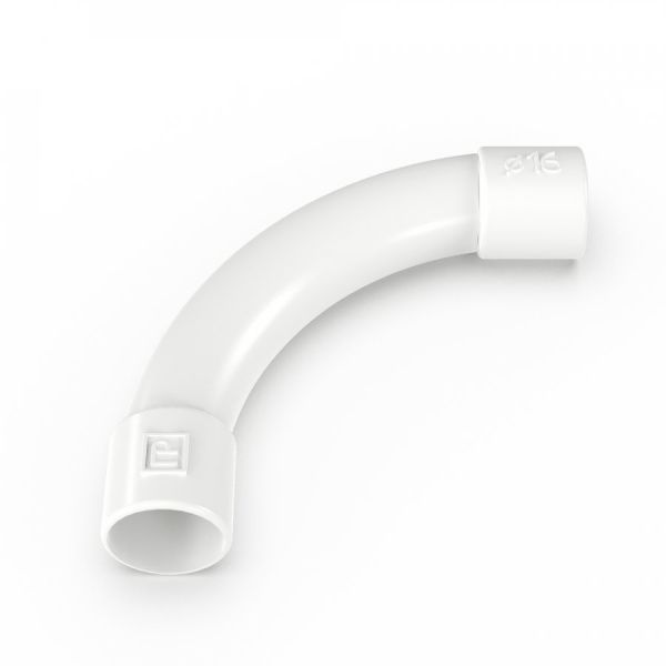 Соединитель угловой белый d16 мм (70шт/980шт уп/кор)