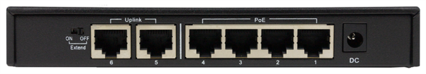 ORIGO Неуправляемый PoE-коммутатор, 6x100Base-TX (4x100Base-TX PoE), PoE-бюджет 60 Вт, PoE до 250 м, корпус металл