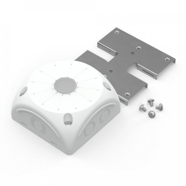 Коробка распределительная 60-0500-9003-П для видеокамер двухкомпонентная безгалогенная (HF) белая 100х100х50 с пластиной монтажной