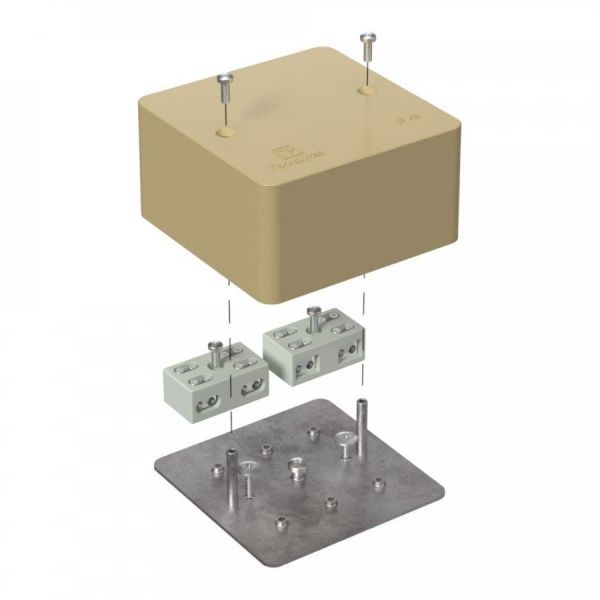 Коробка огнестойкая разветвительная для кабель-канала 40-0460-FR6.0-4-4-Р Е15-Е60 RAL1001 85х85х45 (44 шт/кор)