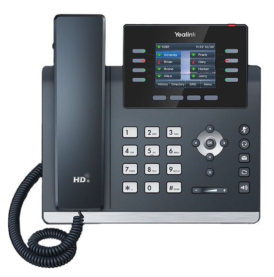 YEALINK SIP-T44W, 12 аккаунтов, 2 порта USB, Wi-Fi, цветной экран 2.8", BLF, PoE, GigE, без БП, шт