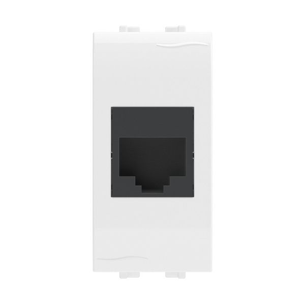 Компьютерная розетка RJ45 кат.5e, Brava, белая, 1 модуль