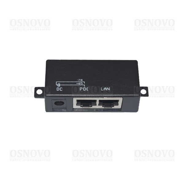 OSNOVO Midspan-1/P1 Пассивный PoE-инжектор/PoE-сплиттер. Предназначен для питания оконечных сетевых устройств. Напряжение PoE - до 57V(конт. 4,5 (+), 7,8 (-)). Fast Ethernet. Максимальный ток - 1A. По
