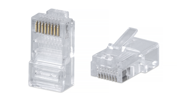 Cabeus 8P8C Коннектор RJ-45 под витую пару, категория 5e, универсальный (для одножильного и многожильного кабеля) для проводников с толщиной по изоляции до 1,05 мм