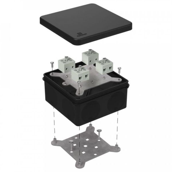 Коробка огнестойкая для о/п двухкомпонентная 60-0300-FR6.0-8 Е15-Е120 RAL9005 100х100х50 (14 шт/кор)