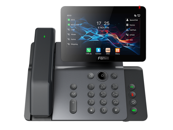 Fanvil V66 Pro, 20 SIP-акк., 7", 1024x600 Цвет. экран, POE, БП в комп., 2x1 Gbps, Wi-Fi 6, BT 5.4