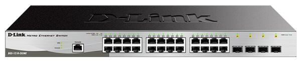 D-Link Управляемый L2 коммутатор, 24x1000Base-T, 4x1000Base-X SFP, защита от статического электричества до 6 кВ, CLI, консольный порт RJ-45, RPS, поддержка Dying Gasp, мониторинг статуса питания комму