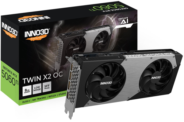 INNO3D RTX 5060 Ti Twin X2 OC//RTX5060Ti, HDMI, DP*3, 8G,D7