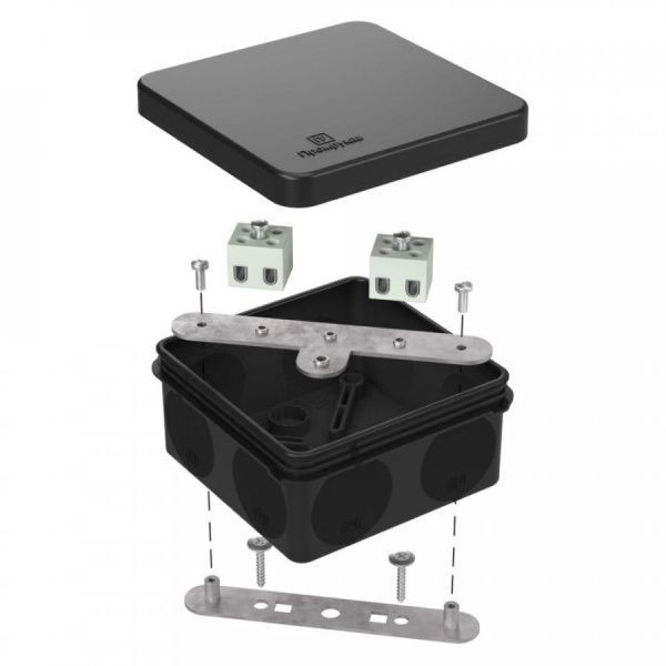 Коробка огнестойкая для о/п двухкомпонентная 60-0210-FR2.5-4 Е15-Е120 RAL9005 80х80х40 (44 шт/кор)