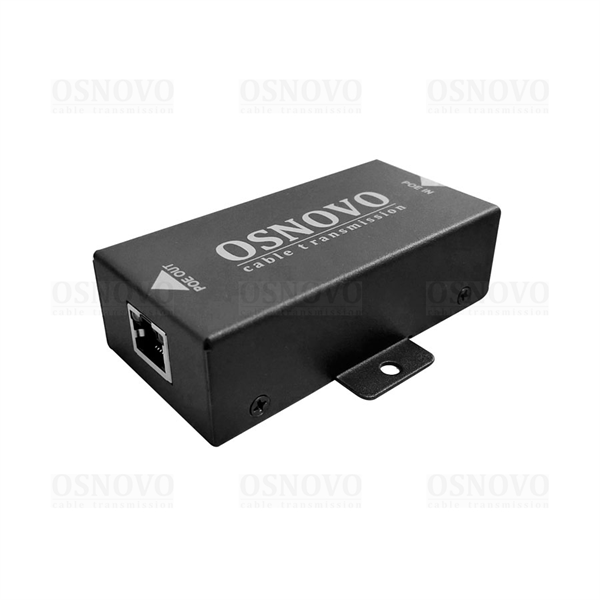OSNOVO E-PoE/1 PoE удлинитель 10M/100M Fast Ethernet до 500м. Увеличение расстояния передачи данных + питание на 100м. При каскадном подключении - 2 x E-Poe/1: до 300м (до 12W), 3 x E-Poe/1: до 400м (