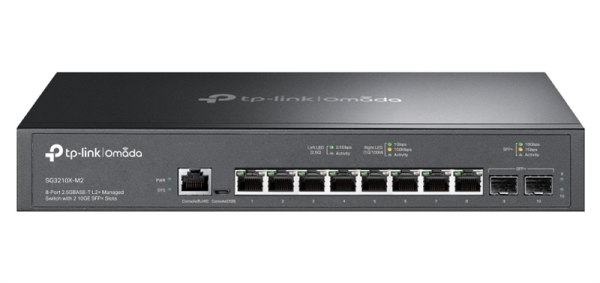 TP-Link SG3210X-M2, Omada 8-Port 2.5G L2+ Managed Switch with 2 10GE SFP+ Slots