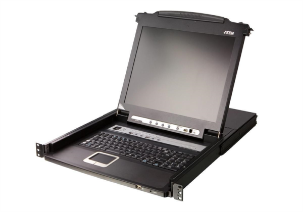 ATEN 8-Port PS/2-USB VGA Single Rail 17.3" 1920 x 1080 @ 60 Hz LCD KVM Switch