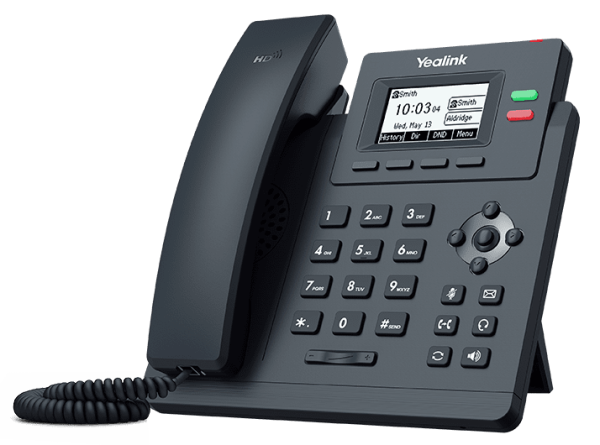 YEALINK SIP-T31,  2 аккаунта, 2.3" LCD-экран 132х64, шт. БП в комплекте