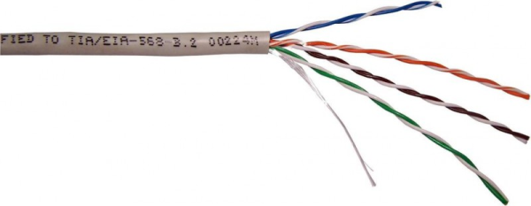 Кабель NewMax UTP, 2 пары, 25AWG, Кат.5e, PVC, серый, 305 метров