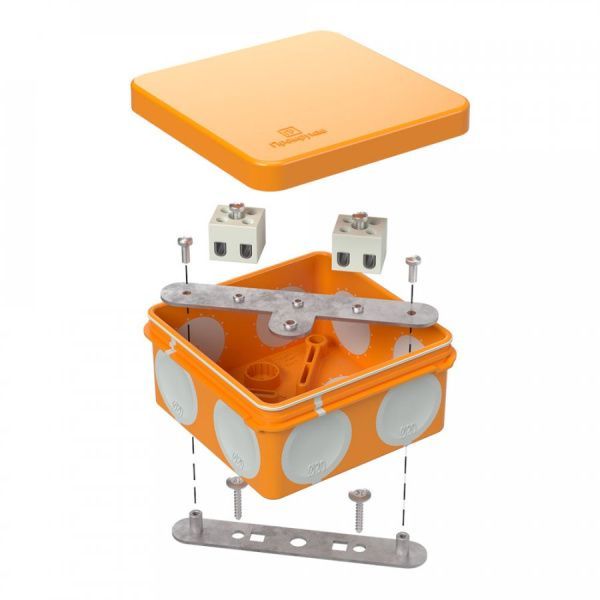 Коробка огнестойкая для о/п двухкомпонентная 60-0210-FR2.5-4 Е15-Е120 RAL2004 80х80х40 (44 шт/кор)