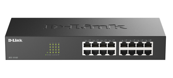 D-Link Неуправляемый коммутатор, 16x100Base-TX, корпус металл