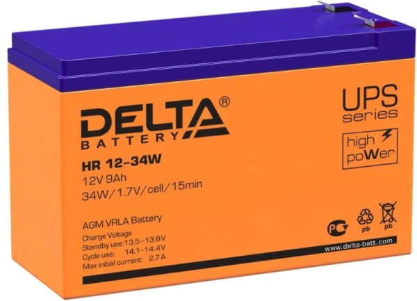 Delta Аккумуляторная батарея для ИБП HR 12-34W (12V/9Ah)