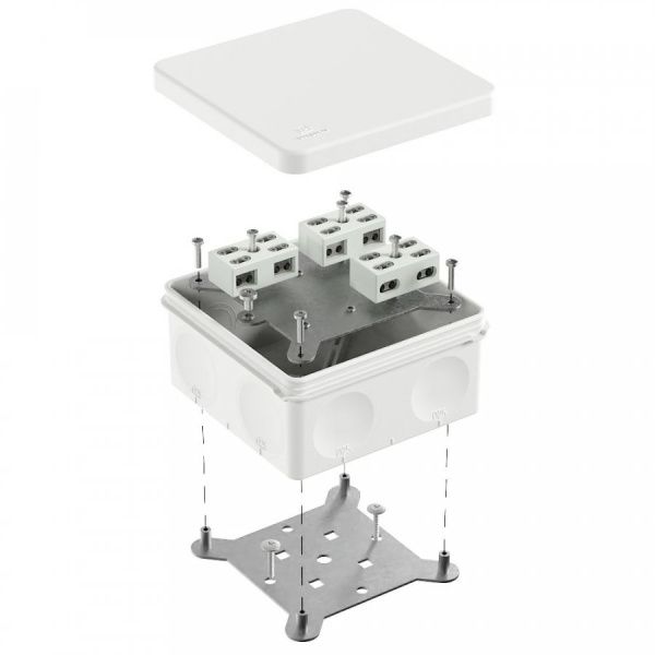 Коробка огнестойкая разветвительная для о/п двухкомпонентная 60-0300-FR6.0-4-6-Р Е15-Е60 RAL9003 100х100х50 (14 шт/уп)