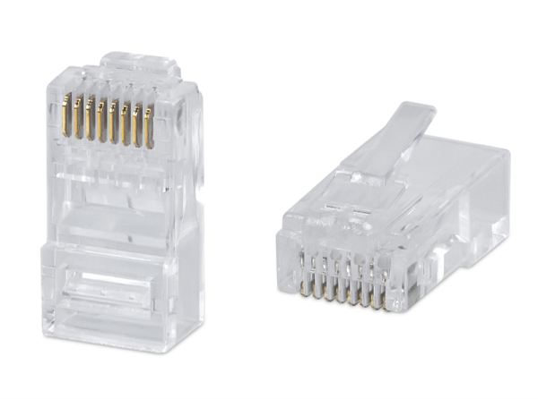 Cabeus 8P8C-C6 RJ-45 под витую пару, категория 6 , универсальный (для одножильного и многожильного кабеля) для проводников с толщиной по изоляции до 1,05 мм