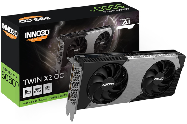 INNO3D RTX 5060 Ti Twin X2 OC//RTX5060Ti, HDMI, DP*3, 16G,D7