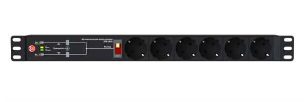 Elemy ATS, 220В, 8A,Вход C14 x 2, Выход (6) Schuko
