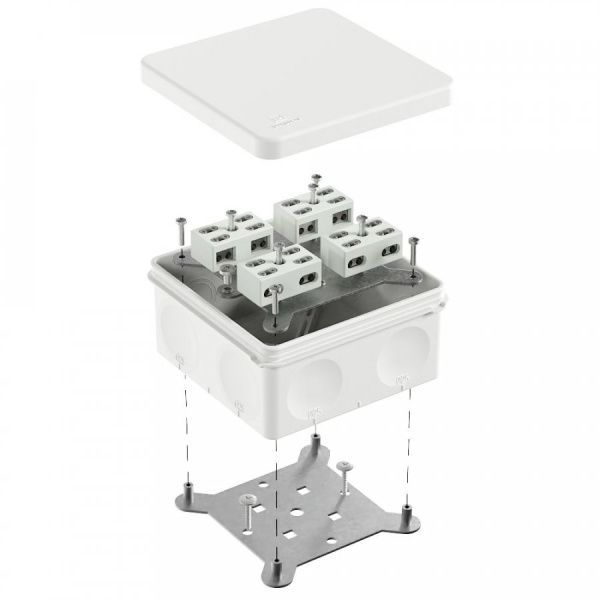 Коробка огнестойкая разветвительная для о/п двухкомпонентная 60-0300-FR6.0-4-8-Р Е15-Е60 RAL9003 100х100х50 (14 шт/уп)