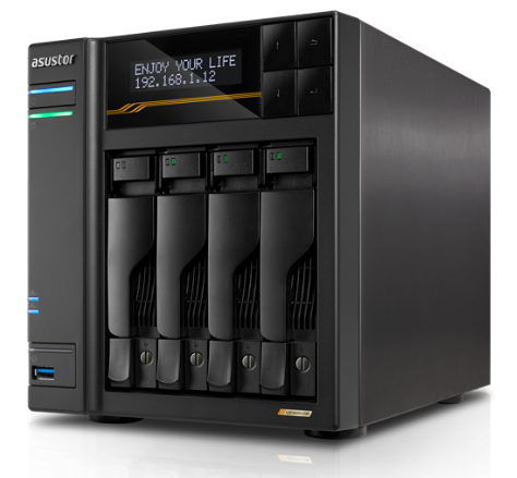ASUSTOR AS6804T 4-Bay NAS/AMD Ryzen V3C14 2,3GHz/16GB DDR5, noHDD(HDD,SSD)/2x5,2х10,Gbe(LAN)/3xUSB3.2,Type-C; 90IX01T4-BW3S00