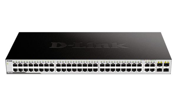 D-Link Неуправляемый коммутатор, 48x1000Base-T, 4xCombo 1000Base-T/SFP, защита от статического электричества до 1 кВ, корпус металл