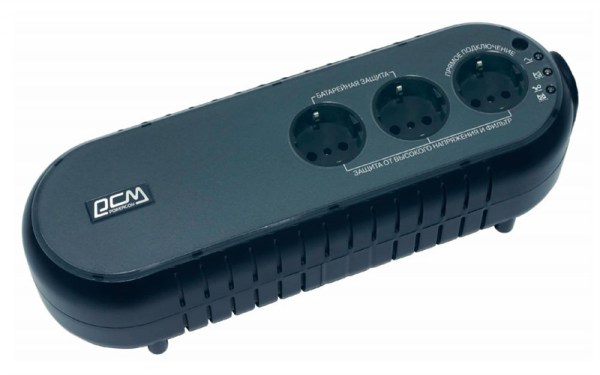 Powercom Back-UPS WOW, OffLine, 300VA/165W, Tower, 3xSchuko outlets(1 Surge & 2 batt) (41484)