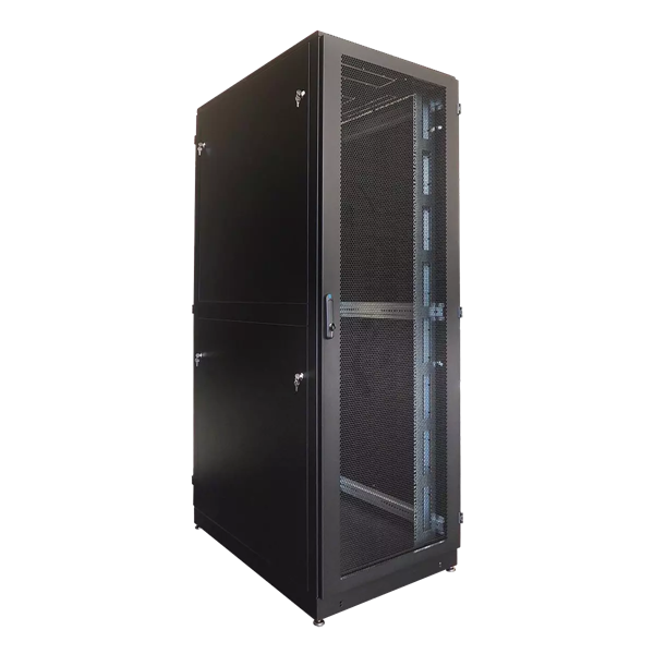 ЦМО Шкаф серверный напольный 42U (800х1000) двойные перфорированные двери 2 шт., цвет черный