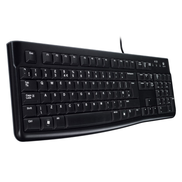 Logitech Keyboard K120, USB, black, Rus/Eng, [920-002522]
