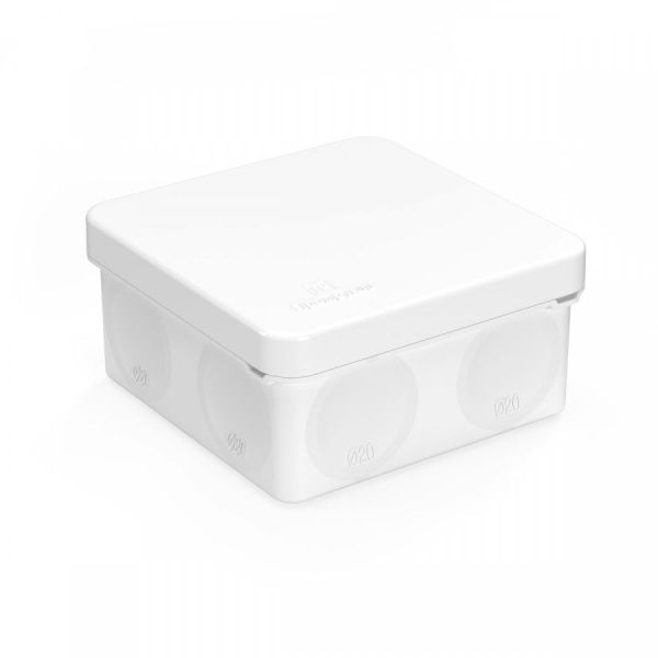 Коробка распределительная 60-0210-9003м для прямого монтажа двухкомпонентная безгалогенная (HF) белая 80х80х40 (8шт/уп)