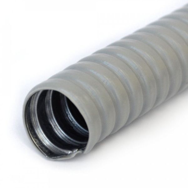 Металлорукав в ПВХ изоляции серый Р3-ЦП-НГ-32 (25м/уп)