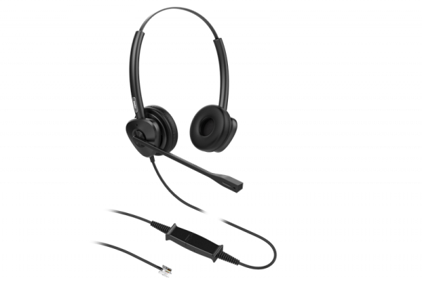 Fanvil HT302 Fanvil, Headset, Leather cushions, 260° bendable boom arm, Dual Color LED Indicator, Supports ENC technology Noise Cancellation, QD to RJ9 Headset, Dual Headset