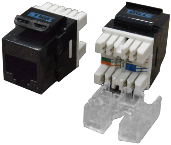 Модуль Keystone RJ45, Cat.5E, UTP, 180 градусов, черный