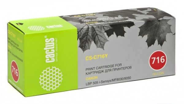 Cactus CS-C716Y 716 Y желтый (1500стр.) для Canon i-Sensys MF8030/MF8030cn/MF8050/LBP 5050
