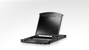 ATEN 19" 1-Local/Remote Share Access 8-Port Multi-Interface Cat 5 Dual Rail LCD KVM over IP switch